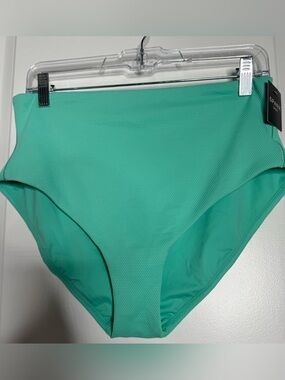 SPANX High-Waist hi-rise shaping Cheeky Swim Bottoms in trio turquoise sz XL